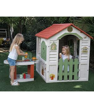Casita + Barbacoa Infantil Exterior con 19 Accesorios , +2 AÑOS - CHI89705